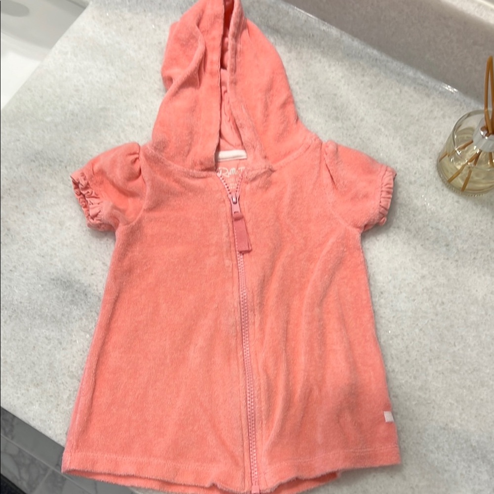 Pink Hooded Kids swim coverup